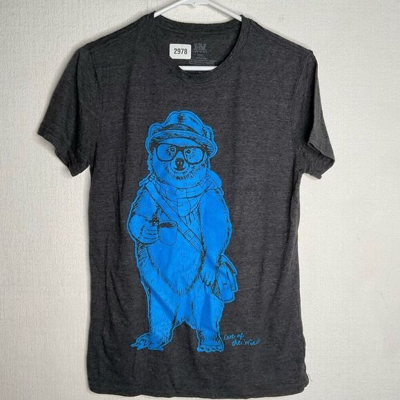 Vintage MVSport Paddington T-Shirt Mens Small Gray Bear Care of the Wind Tee Y2K - Picture 2 of 7